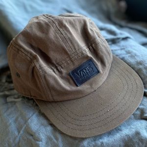 Vans 5 Panel Hat with Floral Bill and Leather Strap